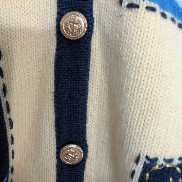 Croft & Barrow Embroidered Nautical Sweater Womens Size Medium Yellow Knit - Picture 6 of 16